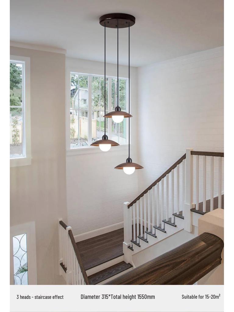 Creative Wabi-Sabi Chandelier: Retro Japanese Style with North American Black Walnut for Bedroom, Staircase, or Bar.