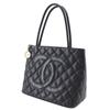 CHANEL Medallion Tote Tote Bag A01804 black Caviar skin Women Used