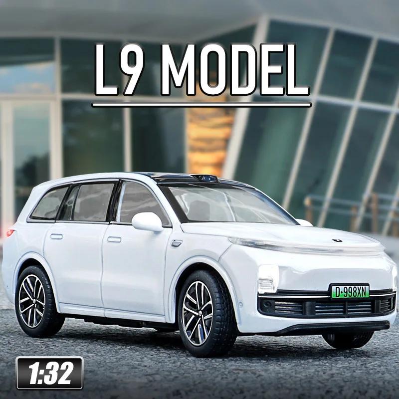 1/32 LEADING IDEAL L9 SUV New Energy Alloy Car Model Diecast Metal Vehicles Model Sound Light Simulation Ornament Kids Toy Gift