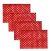 Fabrizm Made In Japan Kids' Placemats (Set of 4), 30x20cm, Vinyl Laminated, Punto Red, 1539-red2
