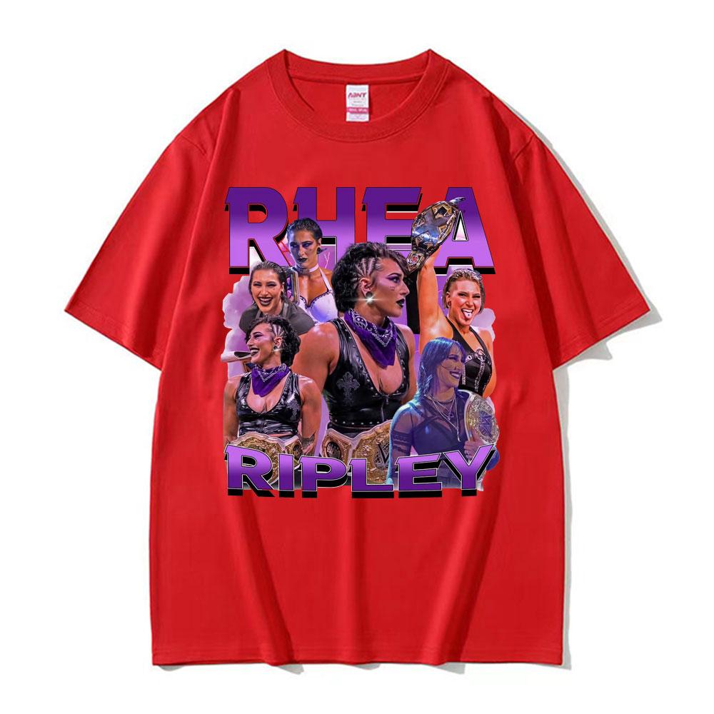 Rhea Ripley Action Figure 90s Vintage Graphic T Shirt Unisex Wounisexs Clothing Harajuku Hip Hop Gothic Cool Oversized Tshirts Tops