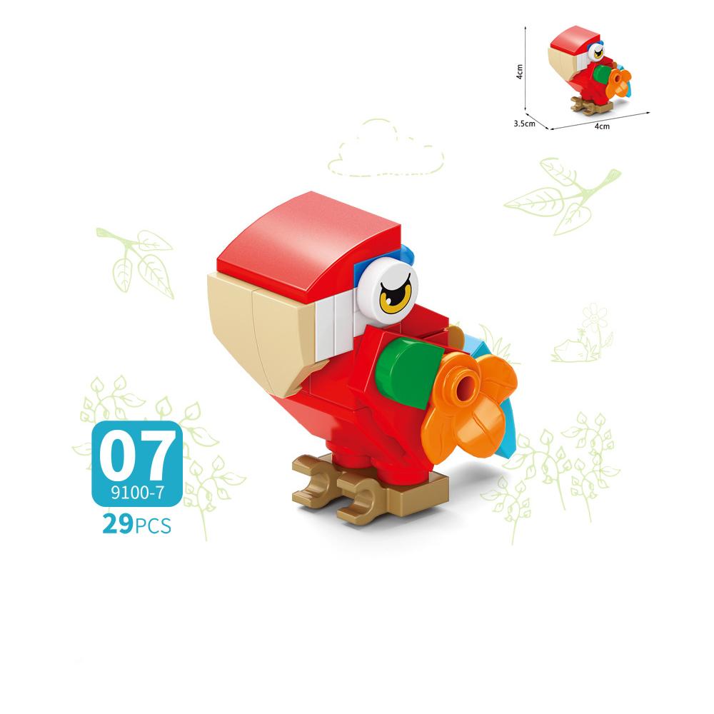 MOC Пазл Животные Строительные блоки Пчела Тигр Лев Жираф Лягушка Крокодилы Лиса Птица Дикий кабан Насекомые Мини DIY Кирпичный конструктор Игрушка Подарок F029