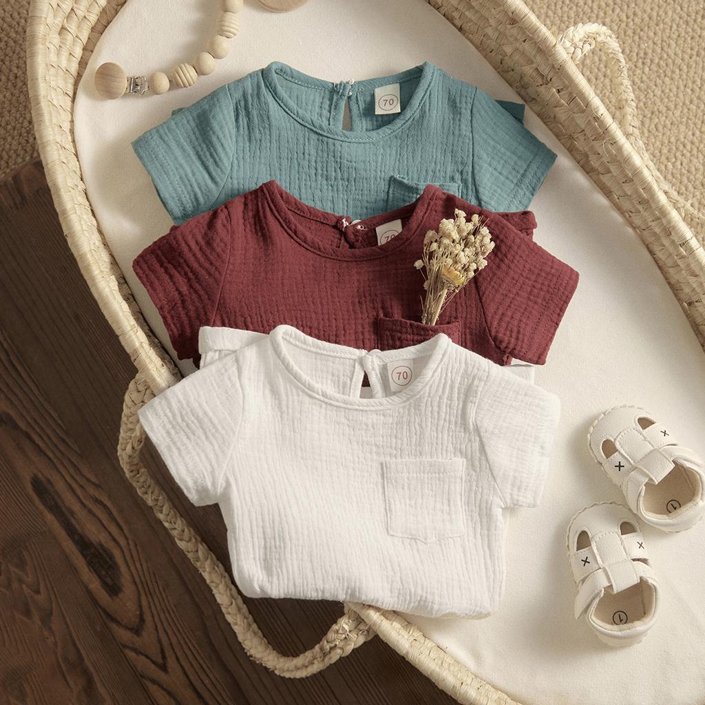 0-4Y Summer Baby Boy Girl Clothes Sets Toddler Newborn Kid Baby Soft T-shirt Shorts Children Outfits Solid Color