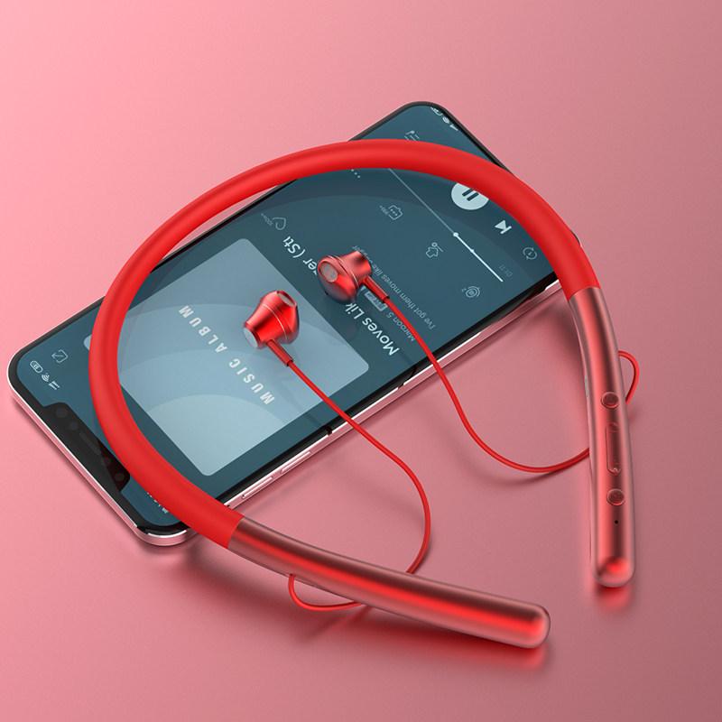 Спортивные Bluetooth-наушники с шейным ободком, сверхдлительным временем ожидания, полувнутриканальным дизайном, мощным басом и поддержкой карт памяти