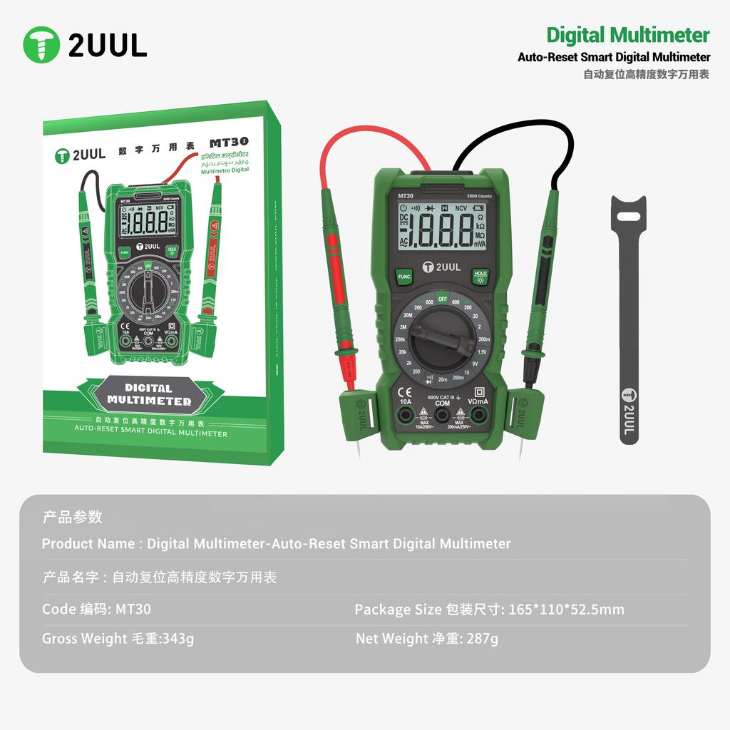2UUL Digital Precision Multimeter with Nickel-Plated Tips (General Purpose, Extra Hard, Extra Fine, with Tip)