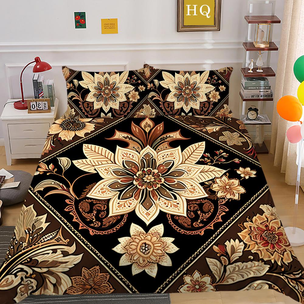 3D Роскошный женский пододеяльник с цветочным принтом, комплект королевского размера для спальни, декор из полиэстера, домашнее постельное белье