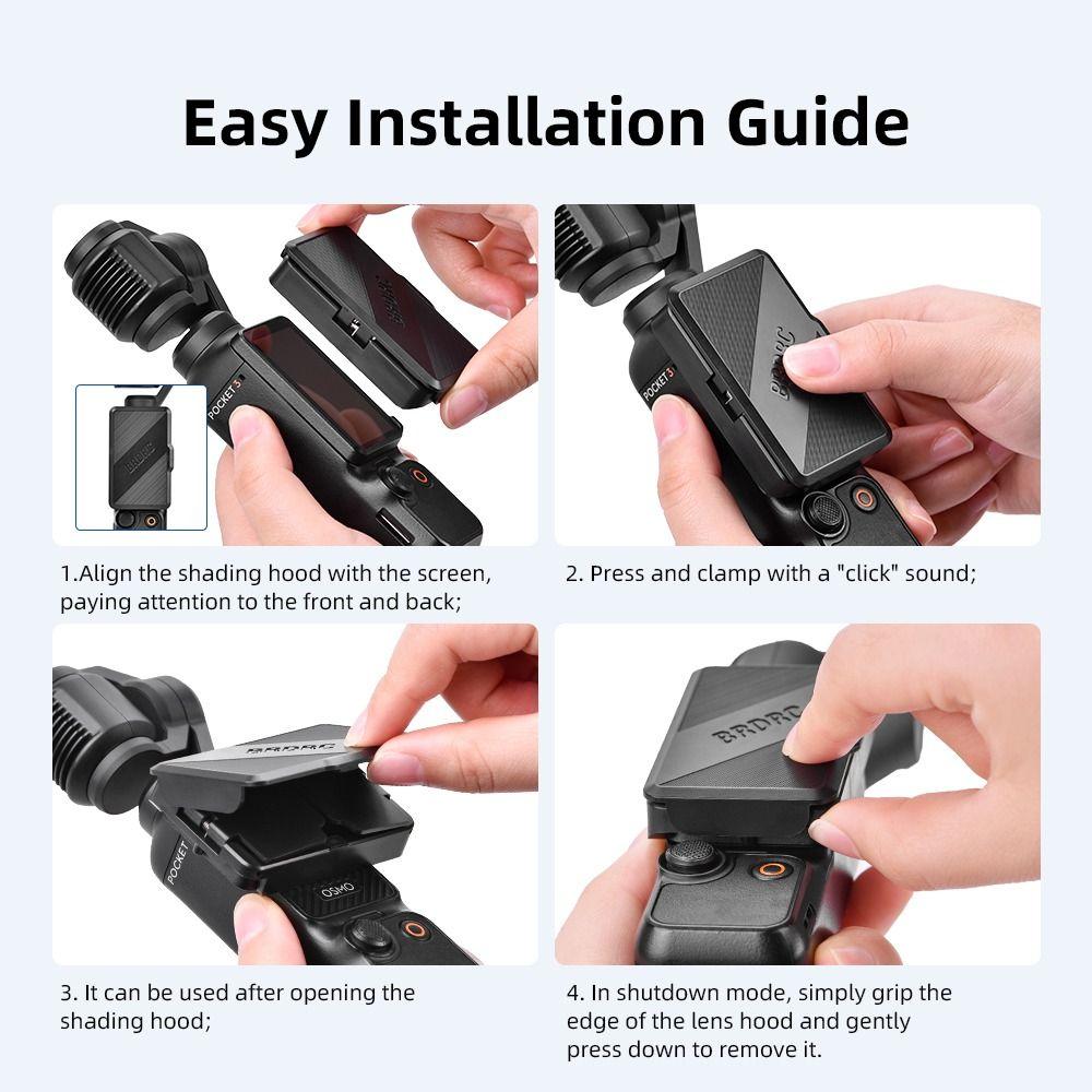 Магнитный солнцезащитный козырек с быстрым креплением для экрана, солнцезащитная бленда для камеры DJI Osmo Pocket 3