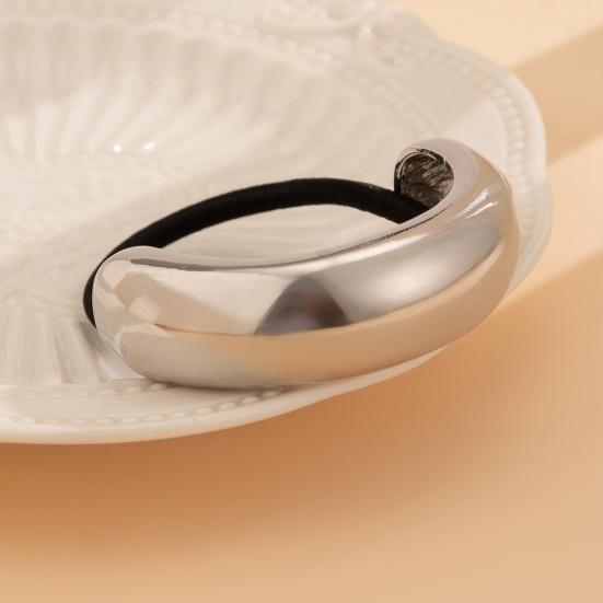 Metal Ponytail Holder Hair Cuff Punk Golden Silver Color Alloy Half Circle Elastic Hair Tie Metal Ring Hair Band Wrap Women Girls Hair Accessories