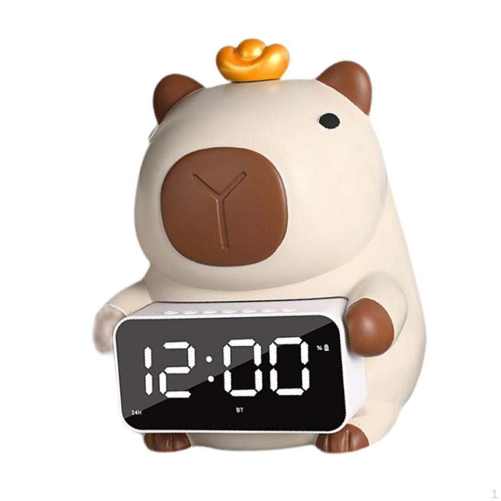 Capybara Figurine Bluetooth Speaker LED Alarm Clock Resin, Tissue Box Holder Table for Living