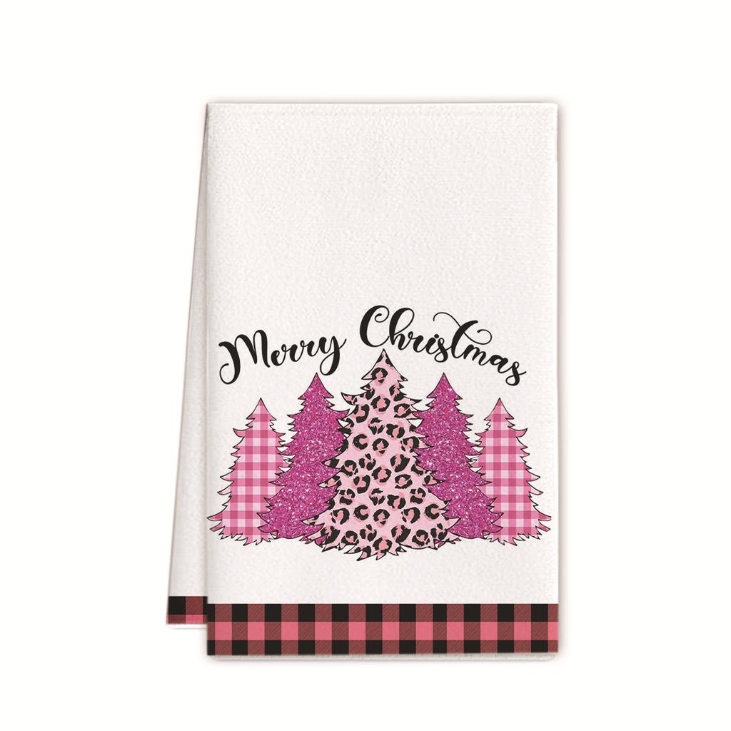 Рождественское полотенце 2025 новое трансграничное полотенце из микрофибры с принтом кухонное полотенце праздничное украшение