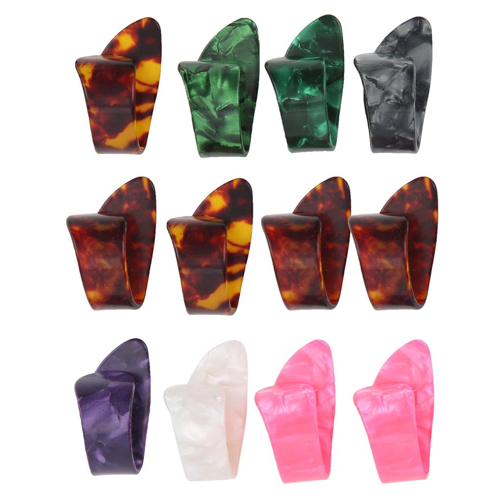12Pcs Finger Picks Thumb Celluloid General Guitar Parts Instrument Accessories Storage Box