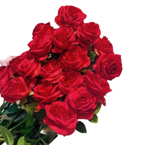 12 шт. искусственных розовых цветов, реалистичные, яркие, невыцветающие, искусственные розы, букет, свадебные украшения