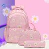 New Daisy Print Backpack Set: 3-Piece for Primary School Girls