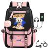 Unisex Anime Print Oxford Fabric Backpack School Travel Outdoor Daily Use 15-inch Laptop Compatible 20-35L Capacity