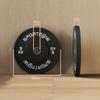 Set of 2 Rubber Weight Plates of 5kg with 2"/5 cm Hole for Dumbbells and Barbells, Black