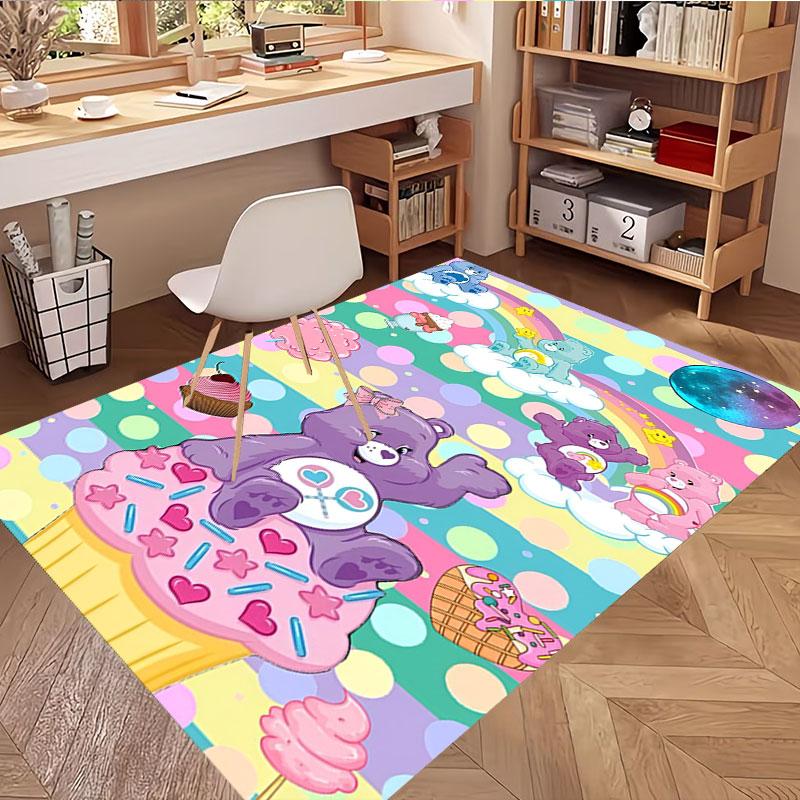 Care Bears Print Rug, Washable Floor Carpet, For Entryway Dorm Laundry Room Office Study, Home Decor Birthday Christmas Gift