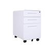 Mobile Three-Drawer Metal File Cabinet with Lock for Under-Desk Office and Printer Storage