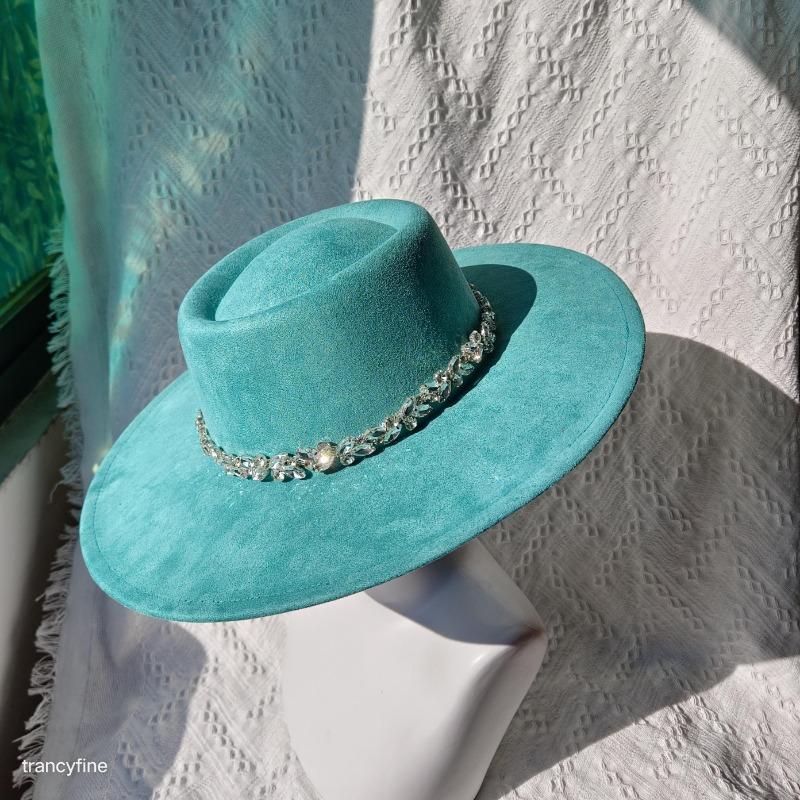 Шляпы Diamond Vegan Suede Fedora Шляпа Nubulk с широкими полями для женщин Зимняя шляпа Праздничная шляпа Модельная шляпа Weddiong Hat Diamond Головной убор