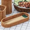 Retro Tableware Storage Basket Minimalist Desk Shelf Baskets Faux Wicker Tray  Kitchen Utensils