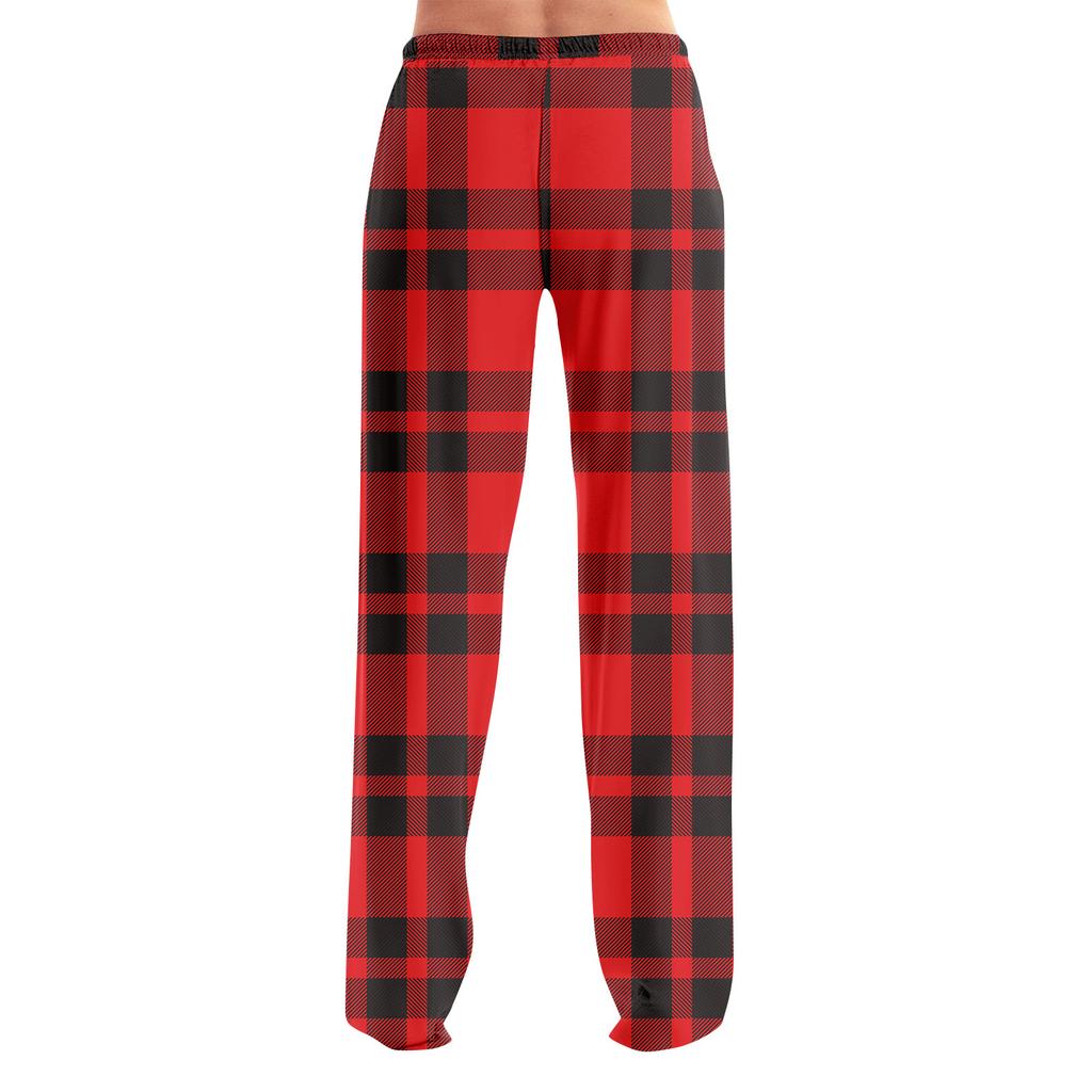 Pajama Pants Sleepwear Casual Drawstring Elastic Waist Pants Comfy Straight Yoga Loose Trousers