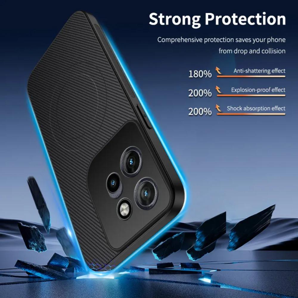 Модный Чехол для Телефона с Текстурой Углеродного Волокна для Motorola Edge 70 60 S 50 40 Pro Ultra Neo Fusion Ударопрочный Магнитный Зарядный Чехол