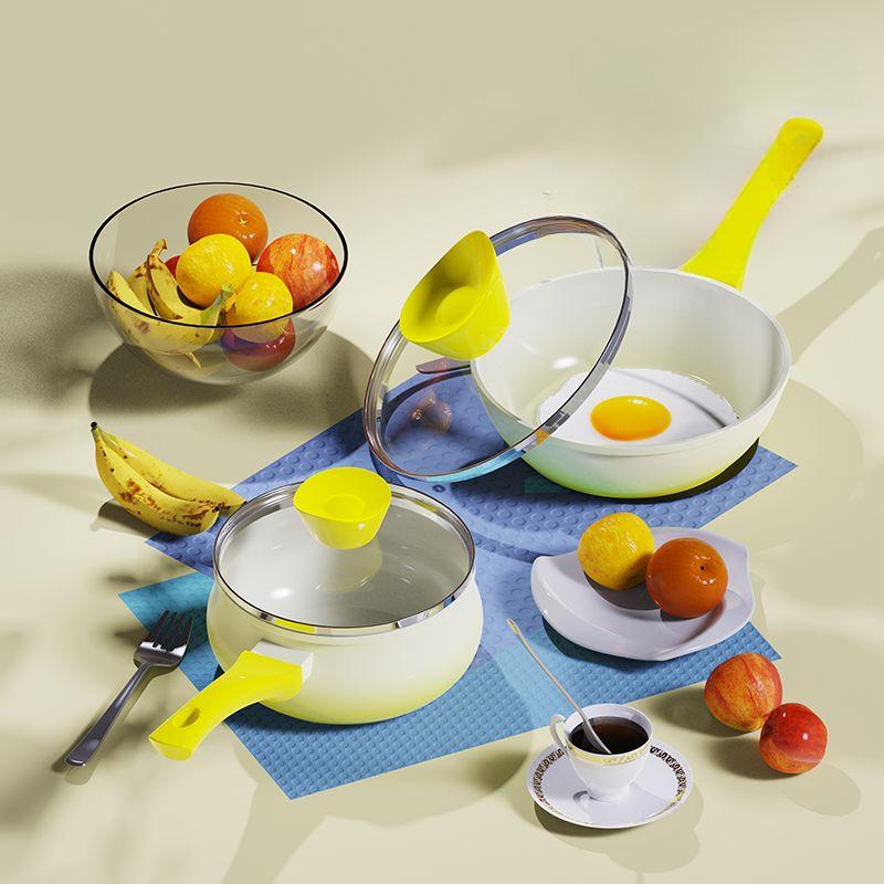 Ceramic Small Milk Pot Home Non-stick Baby Food Pan Kitchen Gas Cooker Induction Cooker Universal Instant Boiling Noodles Pot