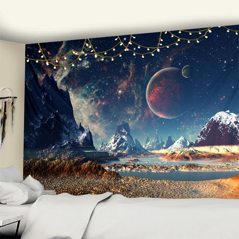 Вселенная Космос Млечный Путь Галактика Арт Гобелен Настенный Пляжное Полотенце Коврик Для Пикника Общежитие Спальня Комната Эстетика Домашний Декор