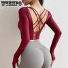 Hide Sexy Sports Bra Women Fitness Long Sleeve Underwear Blouse Push Up Yoga Crop Top Running Gym Shirt Winter Activewear