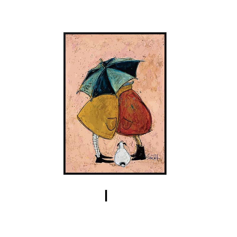 Милый мультфильм Happy Family Lover, картина на холсте, счастье, любовь, постеры и принты для гостиной, спальни, декор, настенное искусство