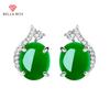 Новый дизайн, зеленые женские серьги, созданные изумрудным драгоценным камнем, изящные очаровательные ювелирные изделия для женщин
