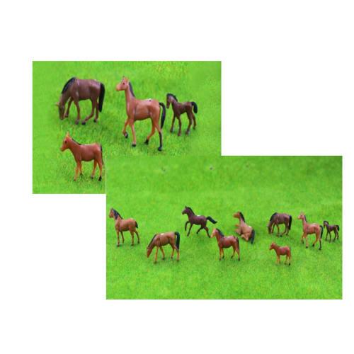 1/150 Scale Model Horses for Diorama Collection, Railway Model Figures, Miniature Models, Human Animals, Dolls, Set of 6