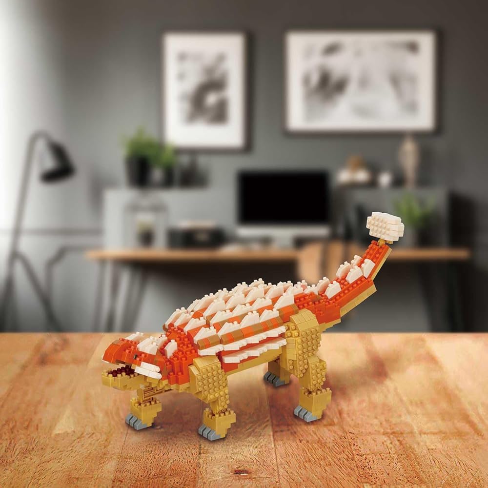 Kawada Nano Block Динозавр DX Анкилозавр NBM-063 4,5x28x21 см Строительная игрушка для детей от 12 лет
