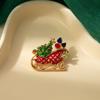 Очаровательная мультяшная рождественская брошь-олень с колокольчиками и стразами