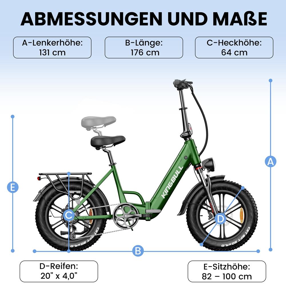 Электровелосипед складной Kingbll Literide 20" с широкими шинами, двигатель 500 Вт, городской e-bike для взрослых, 48 В, 13,5 Ач, двойные дисковые тормоза, максимальная нагрузка 150 кг