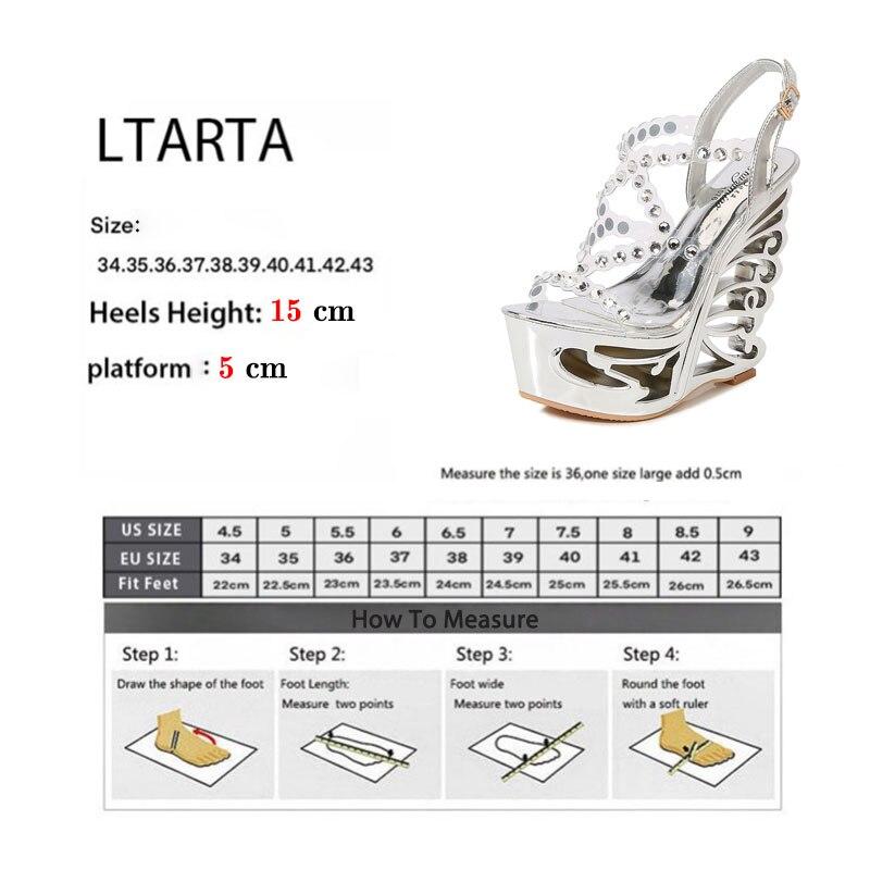 Женская обувь, босоножки на высоком каблуке со стразами, на очень высоком каблуке, на платформе, серия 1076, каблук 15 см, платформа 5 см, LFD