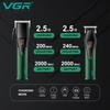 VGR 677 Триммер для волос Профессиональный набор для стрижки волос Электрическая машинка для стрижки волос Перезаряжаемый парикмахерский триммер Триммер для жирных волос Цифровой дисплей LED
