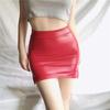 Эластичные сексуальные кожаные короткие юбки больших размеров с высокой талией для женщин, клубная одежда, черная, красная длинная облегающая мини-юбка-карандаш с запахом на бедрах