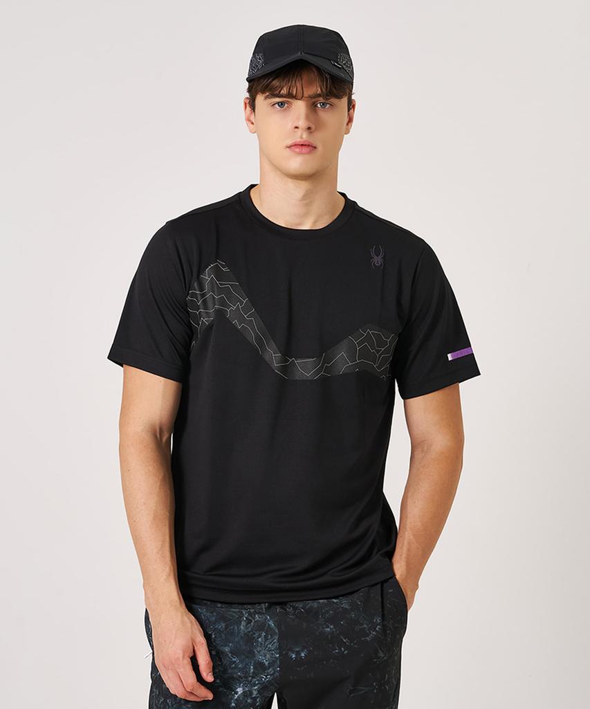 SPYDER Men'S Running Mesh Short Sleeve T-Shirt Spkfcnrs231Mblk