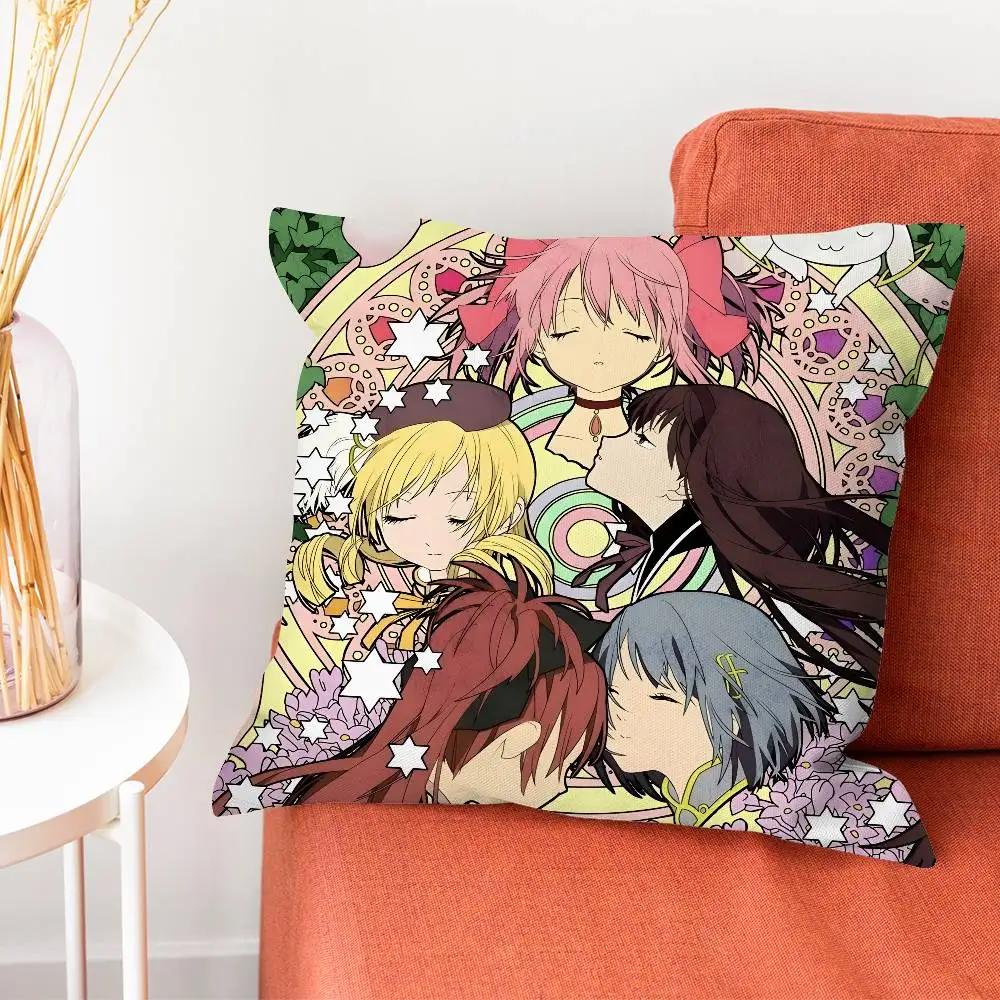 Чехол на подушку Puella Magi Madoka Magica Чехол на подушку Подушка для дивана в гостиной Чехол для подушки Подходит для домашнего декора спальни