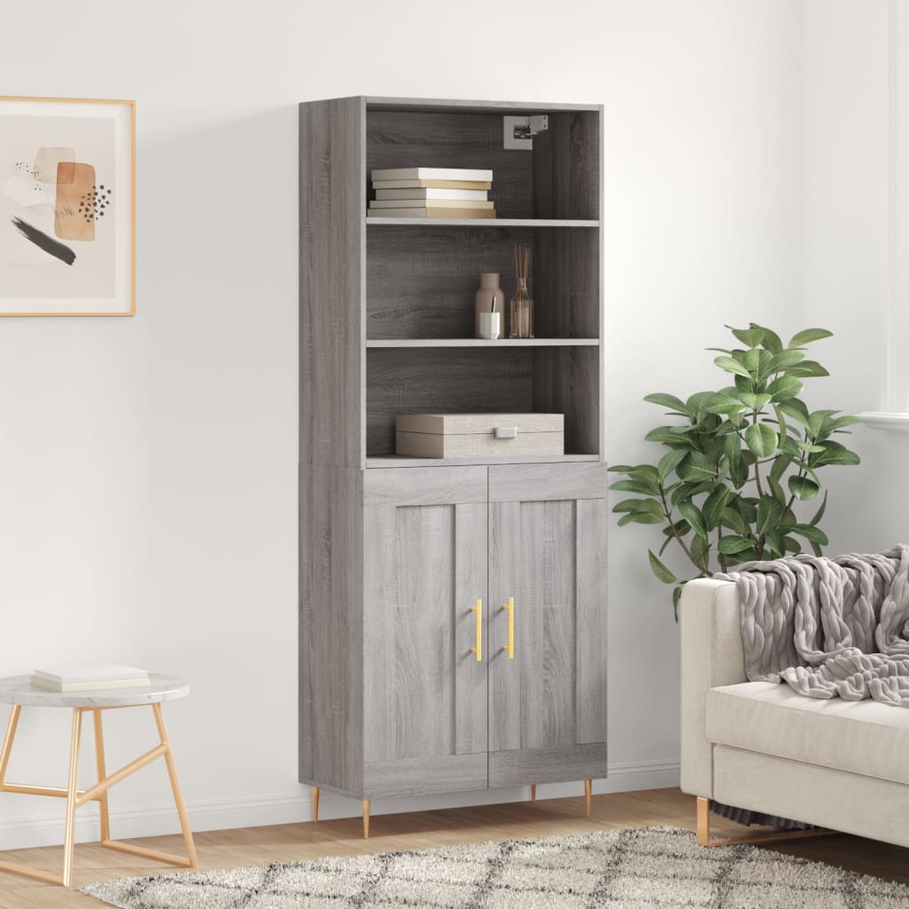 Highboard Gray Sonoma 69.5 x 34 x 180 cm Particleboard