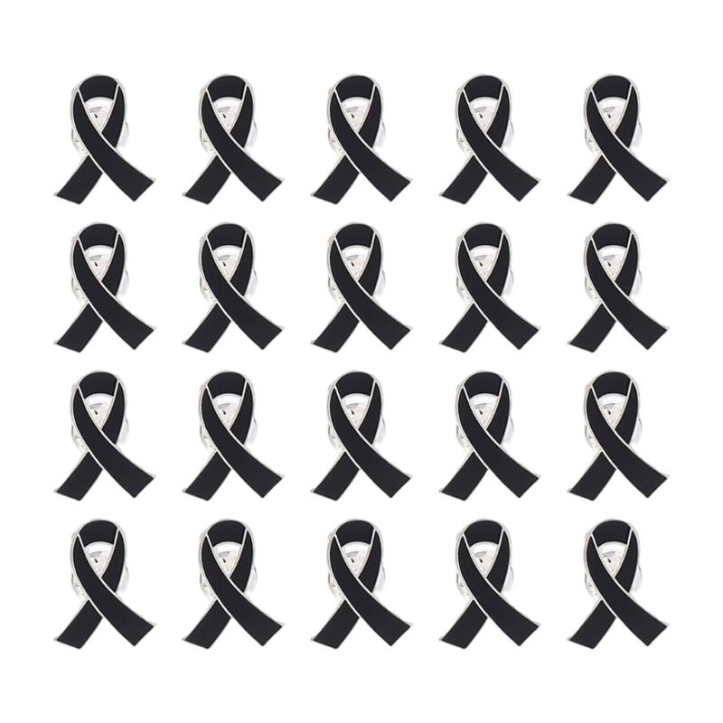Броши-булавки с лентой из сплава для волонтеров, упаковка 20 шт., Брошь awareness рака, Благотворительные украшения, Подарок