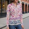 Женский модный топ с длинными рукавами в стиле ретро с принтом