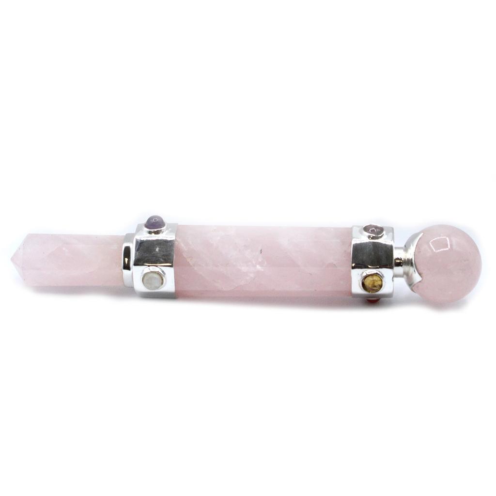 Rose Quartz Crystal Wand Hexagonal 12cm