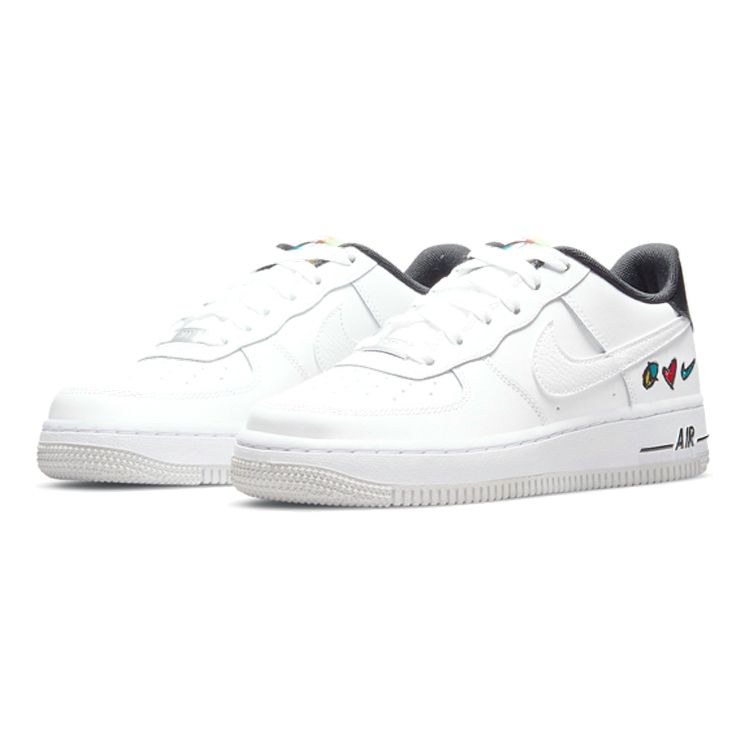 Air Force 1 07 LV8 3 GS Peace Love Nike Kids Sneakers White University-Red University-Gold DM8154-100