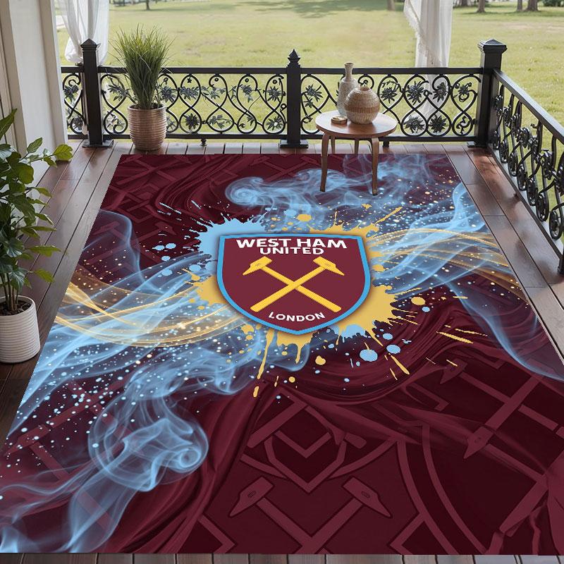 Soft Floor Carpet West Ham United Football Pattern Area Rug Decorative Mat For Home Room Decoration