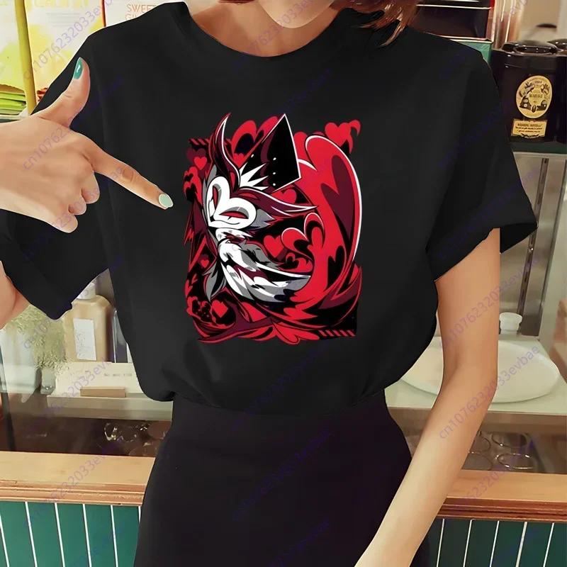 Женская футболка Helluva Boss Летняя футболка с коротким рукавом и принтом жевания Забавная футболка Харадзюку Топы Мужская футболка Уличная одежда