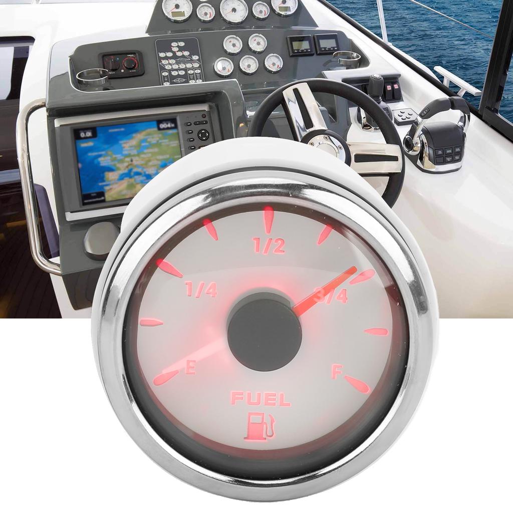 52MM Fuel Level Gauge 0‑190 Ohm Fuel Tank Meter with 7 Color Backlight for Car Boat RV Yacht