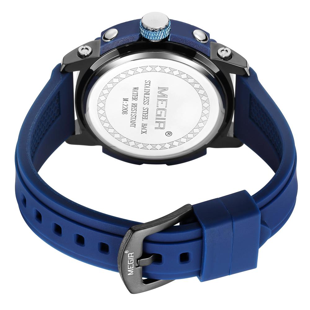 Red Watch Men Military Sport Silicone Strap Chronograph Quartz Wristwatch with Luminous Hands Date 3atm Waterproof Orange