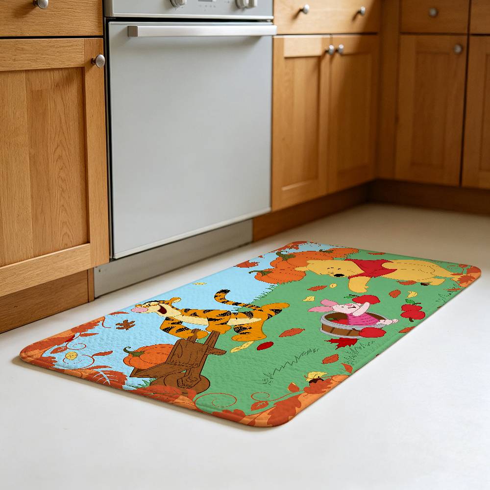 Cartoon Cute P-PoohS-B-BearS Floor Mat Footpad Mats Style Soft Bedroom Floor House Laundry Room Mat Anti-skid Household Carpets