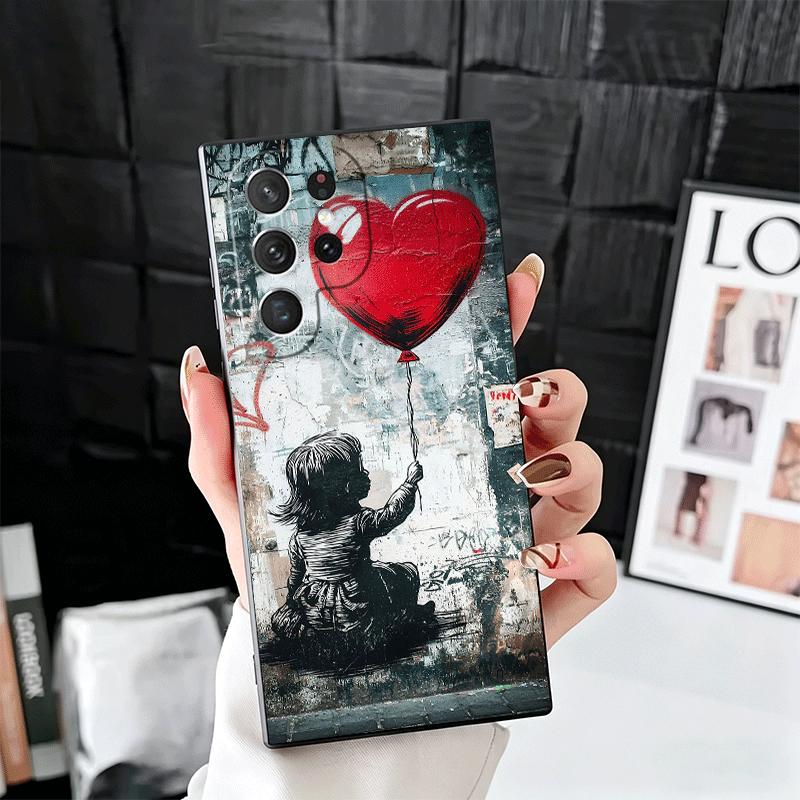 B-Banksy Художник Граффити Мягкий Чехол для Телефона для Samsung Galaxy S26 S25 Edge S24 Ultra S23 Plus S22 S21 FE S20 Черная Задняя Крышка